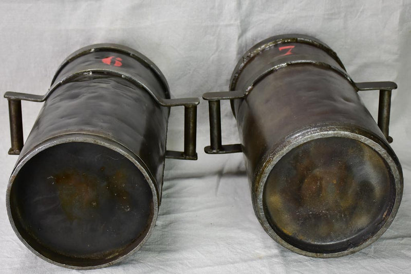 Pair of industrial recipient buckets from a watch factory 20¾"