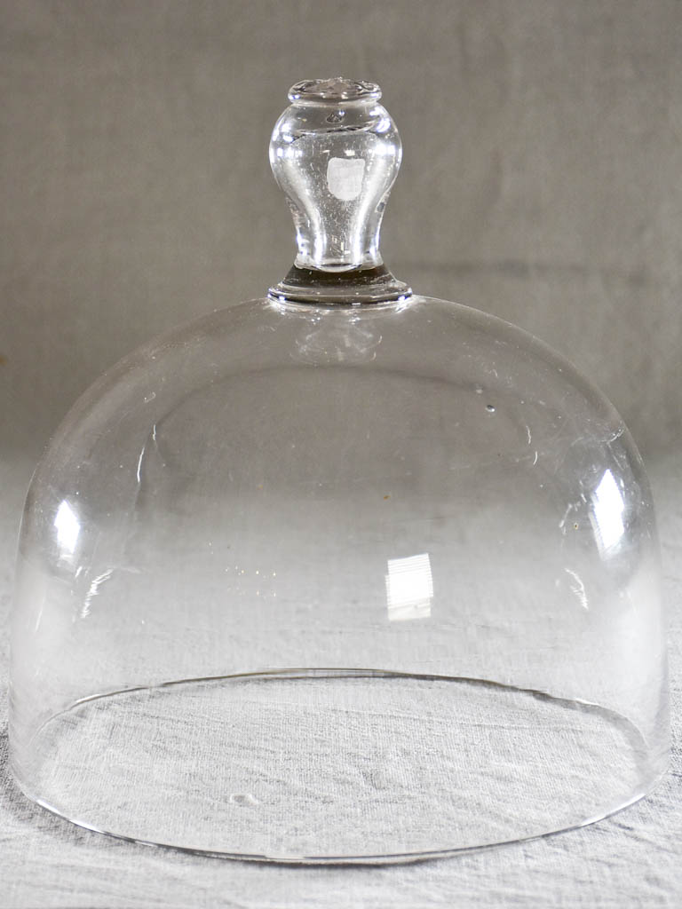 Superb antique French patisserie presentation dome on crystal plate
