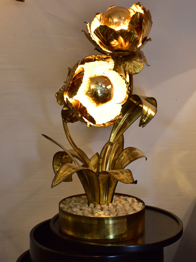 Maison Jansen gold flower lamp