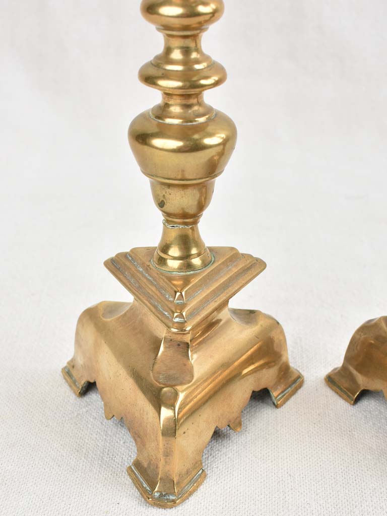 Pair of 17th century French candlesticks - bronze 11¾"