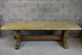 Antique French oak dining table with very thick table top