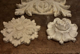 Three antique French plaster ceiling roses