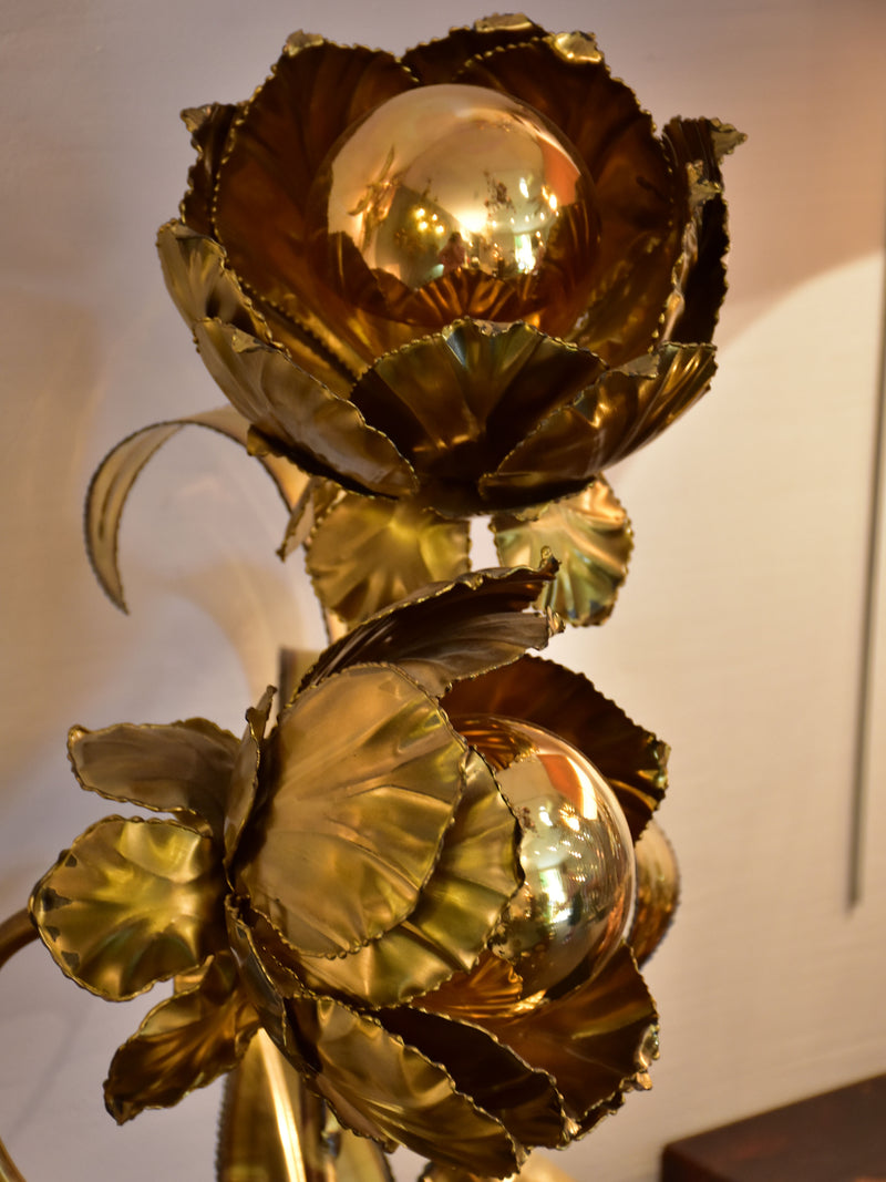 Maison Jansen gold flower lamp