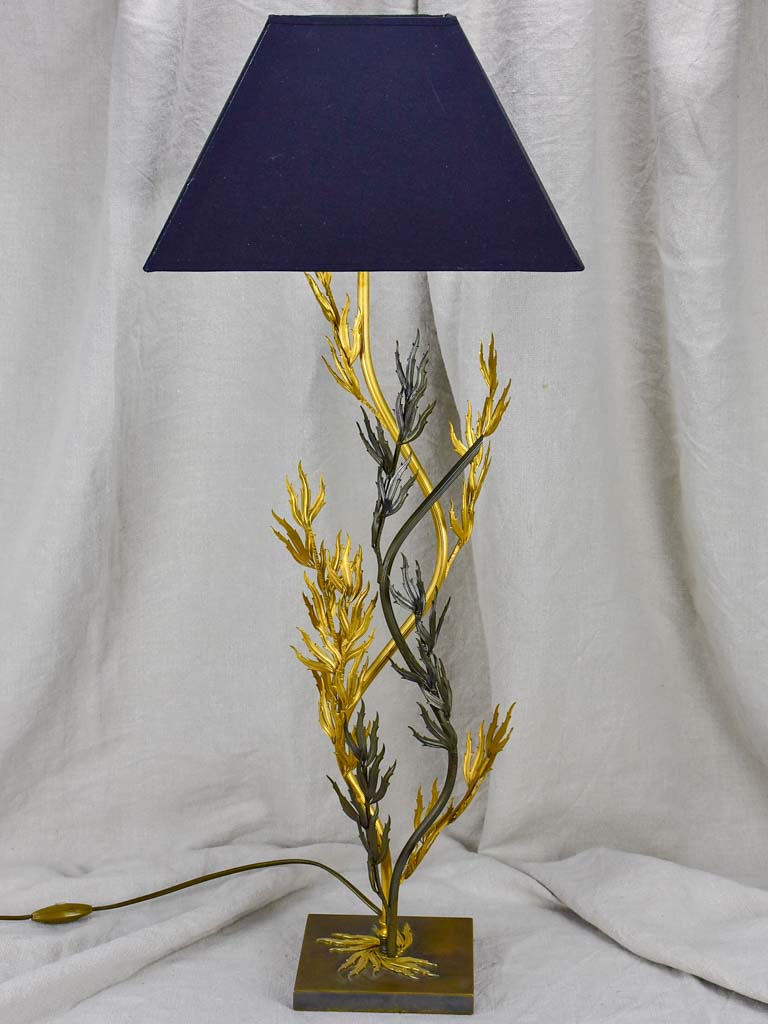 Elegant dark silver 1970's table lamp