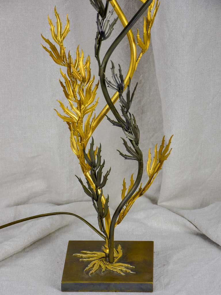 Intricate gold metal faux coral lamp