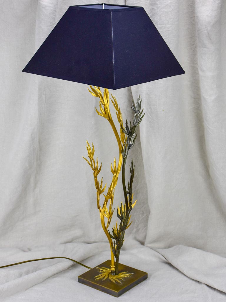 Gold colored metal coral-shaped lamp