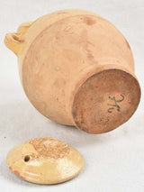 Small Antique Terracotta Water Pitcher With Yellow Glaze - From Aubagne 9½"