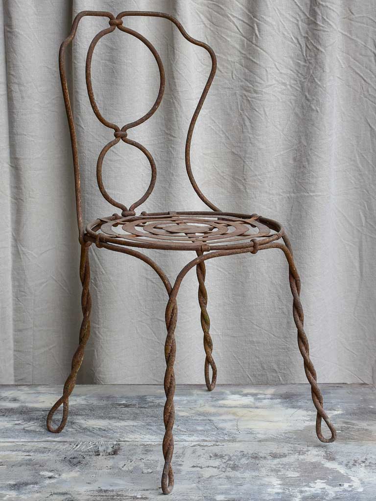 Antique French target garden chair