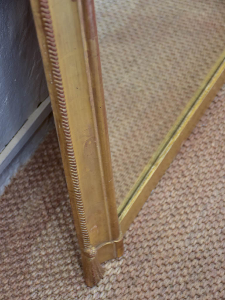 Rare Napoleon III gilt mirror with sculptural rope crest 38¼" x 56¼"