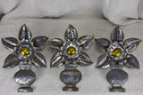 Three 1960's tole wall sconces - flowers