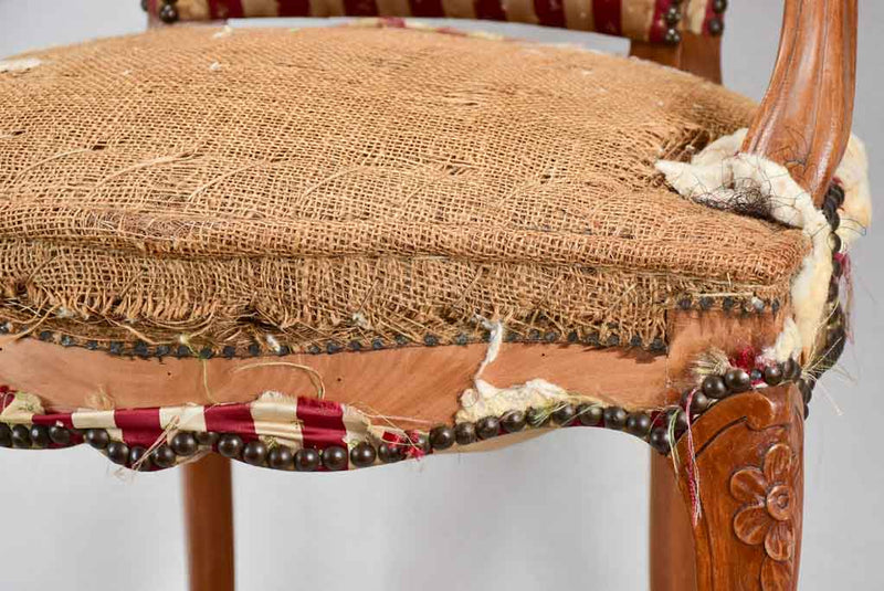 Rustic petite Louis XV-style armchair