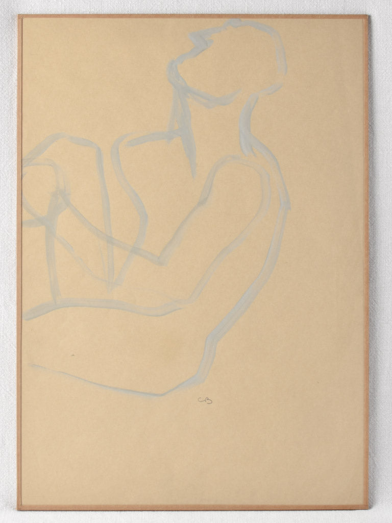Vintage Acrylic Life Sketch by Beauzon