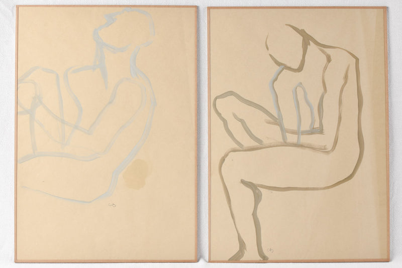Caroline Beauzon's framed nude man drawing