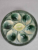 Six vintage  oyster serving plates - Saint Clement Barbotine