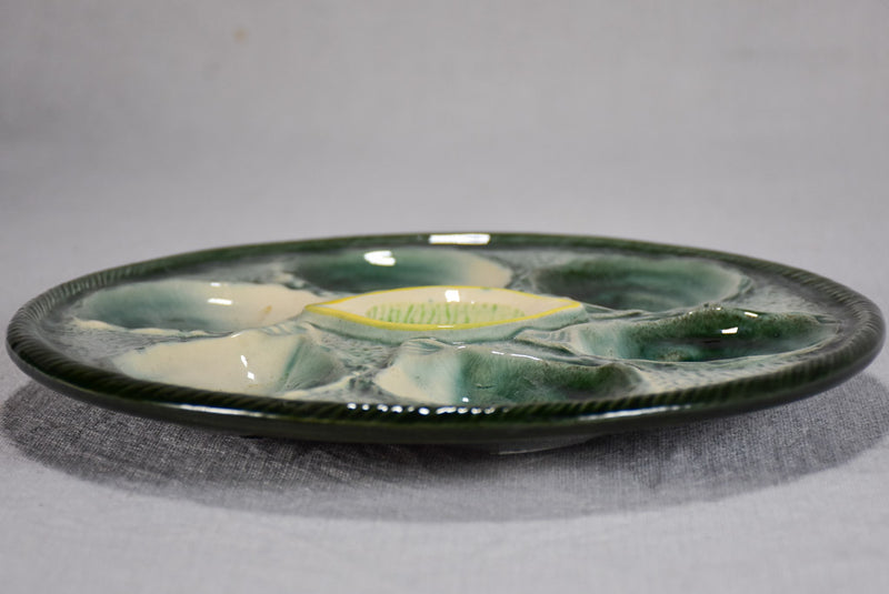 Six vintage  oyster serving plates - Saint Clement Barbotine
