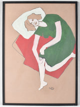 Portrait of a lady in green dress - Caroline Beauzon 28¼" x 20½"