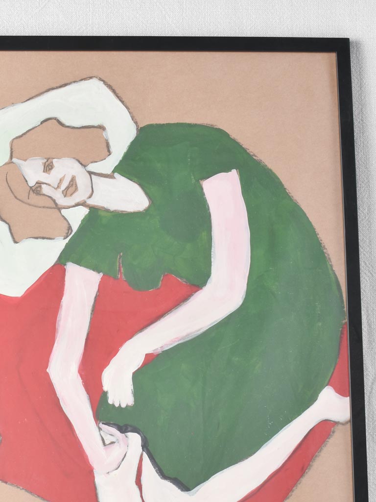 Portrait of a lady in green dress - Caroline Beauzon 28¼" x 20½"