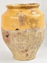 Antique French Confit Pot w/ yellow glaze 11¾"