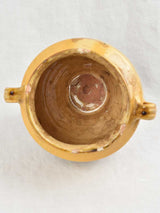 Antique French Confit Pot w/ yellow glaze 11¾"