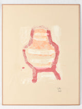 Vibrant, handcrafted, authentic, oil-on-paper, chair portrait
