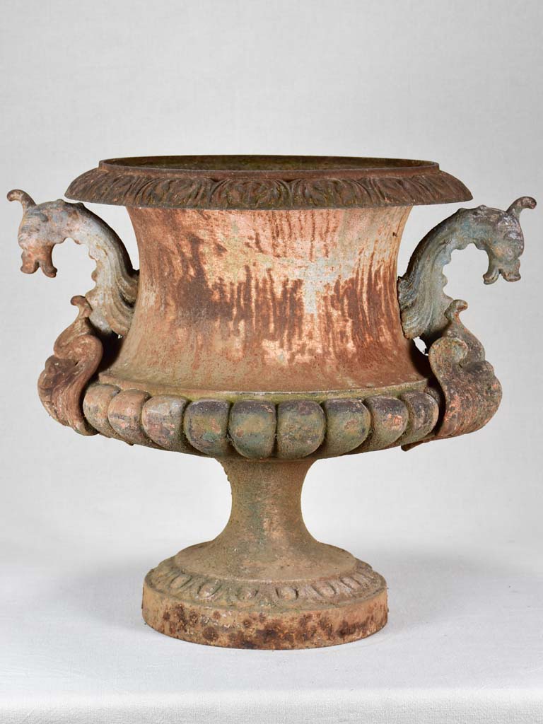 Nineteenth-century French Medici urn with dragon handles 18" diameter