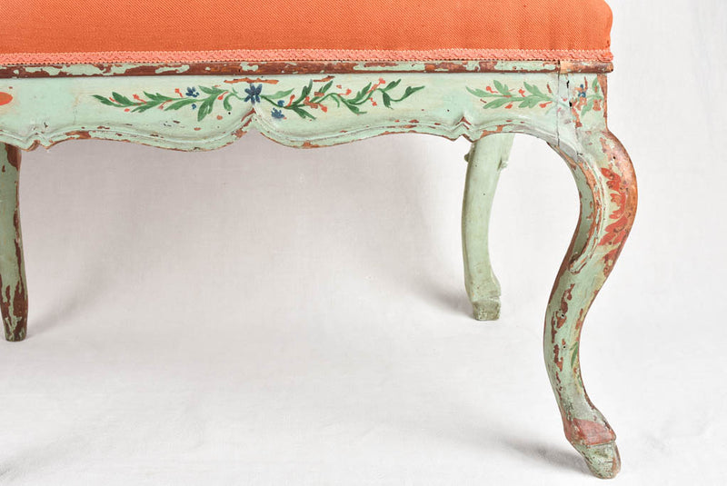 Pair of hand painted conversation benches - 19th century 57"