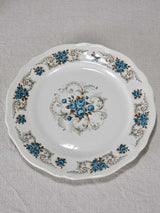 Set of 20 Moulin des loupes dinner plates - blue roses 9"