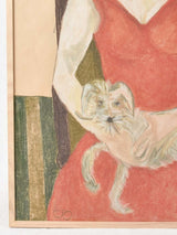 Very large portrait - lady with dog - Caroline Beauzon 40¼" x 26½"