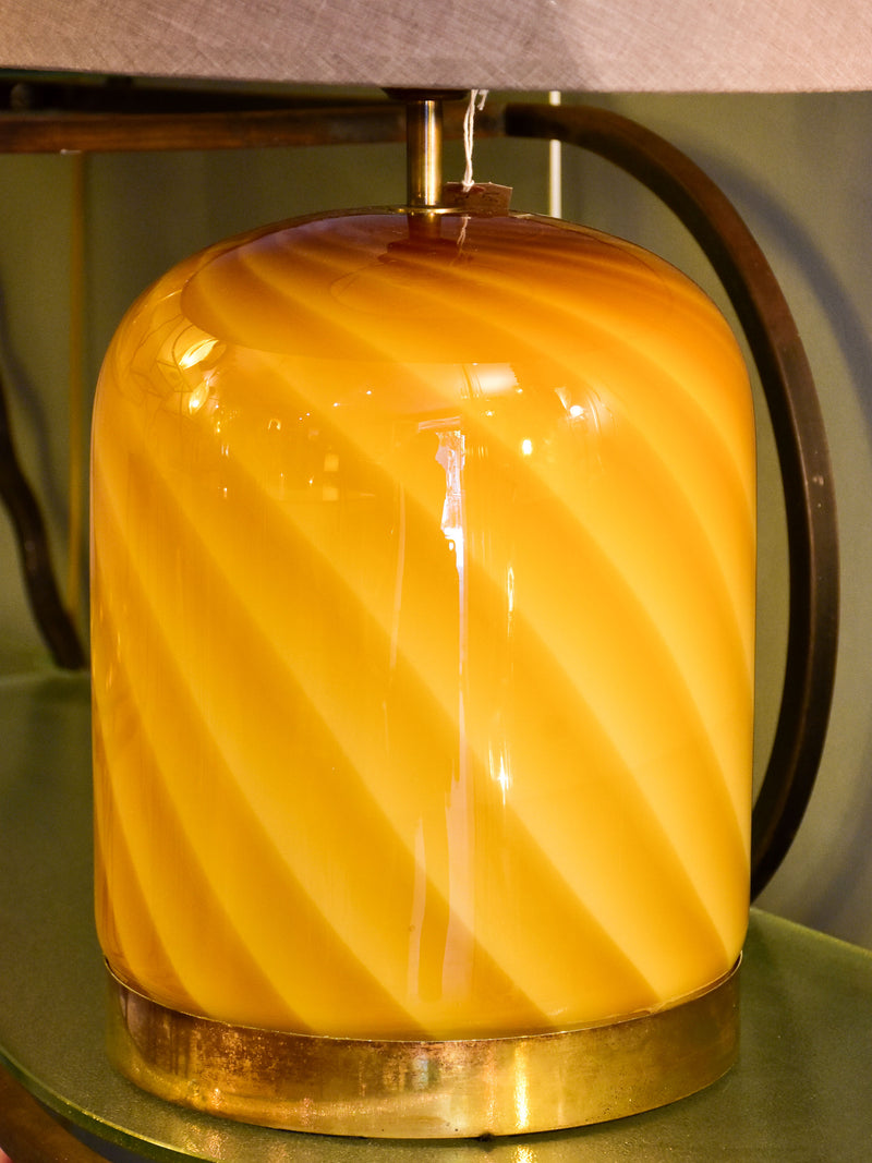 Pair of vintage Tommaso Barbi lamps with Murano glass base