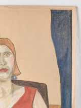 Very large portrait - lady with dog - Caroline Beauzon 40¼" x 26½"