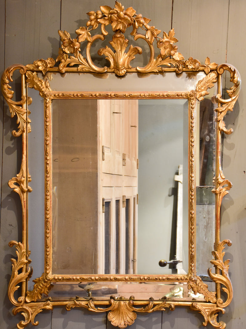 Late 19th Century Napoleon III mirror with gilded frame