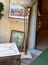 Vintage Italian floor lamp with marble marquetry lampshade