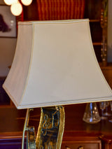 Signed vintage violin table lamp with bronze stand
