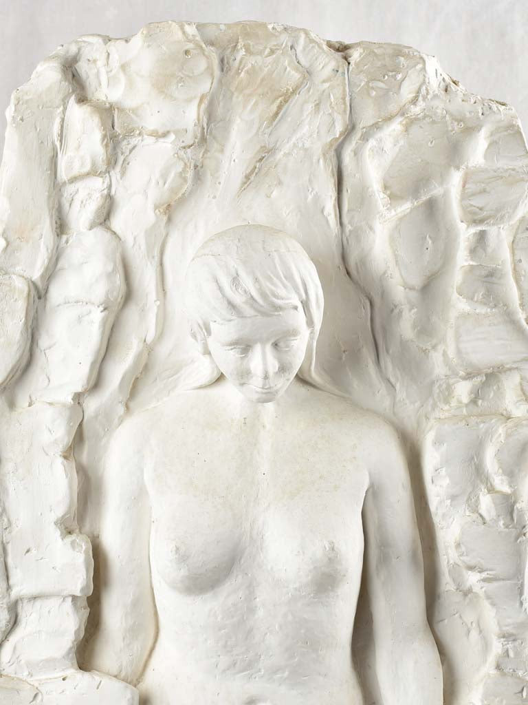 Unique nude female rock wall sculpture