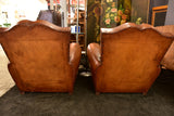 Pair of mustache back vintage French club chairs
