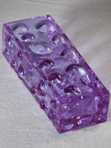 1960s violet rectangular bubble vase 9¾"