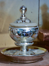 Antique French mercury glass sugar bowl