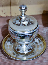 Antique French mercury glass sugar bowl