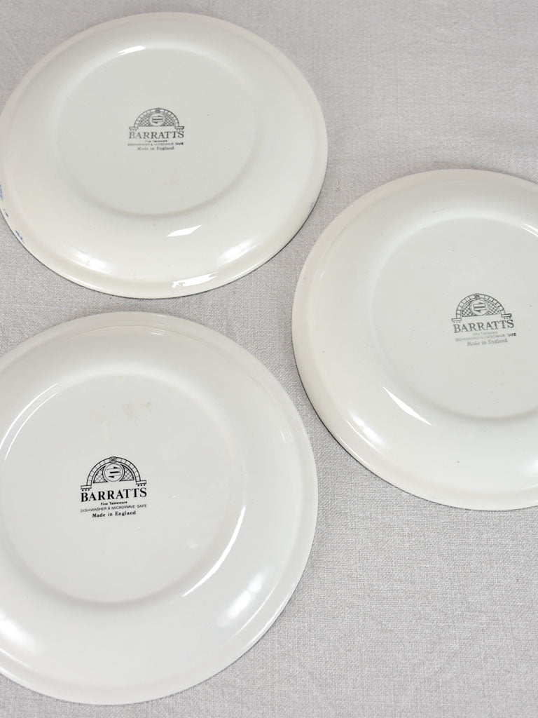 Three English Barrats dinner plates 9½"
