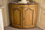 18th century Provencal curved corner cabinet with marble top