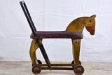 Folk art French toy horse on wheels