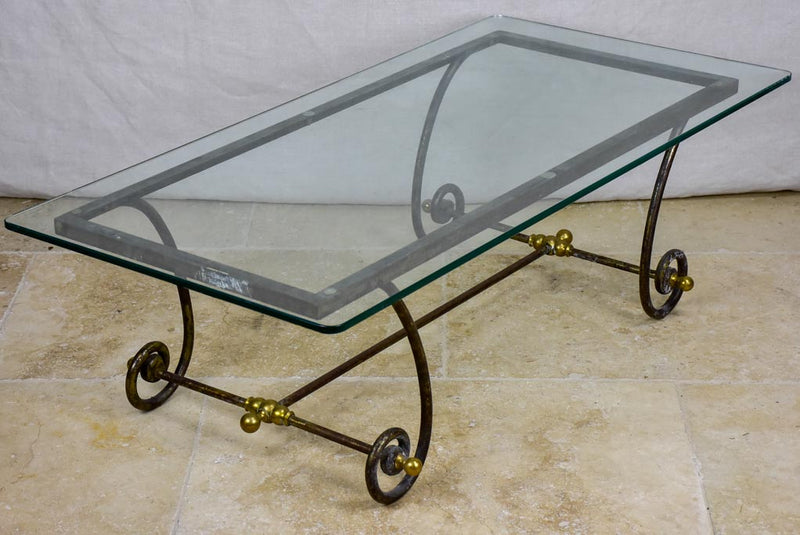 Vintage glass top coffee table