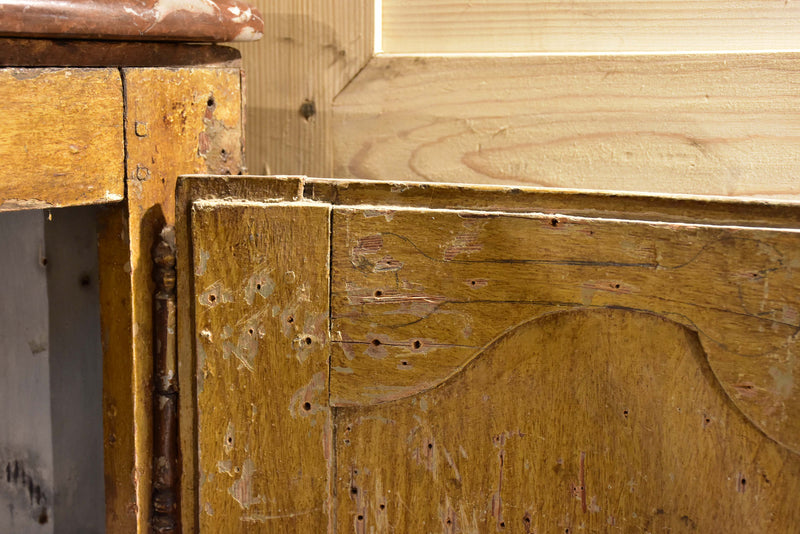 18th century Provencal curved corner cabinet with marble top