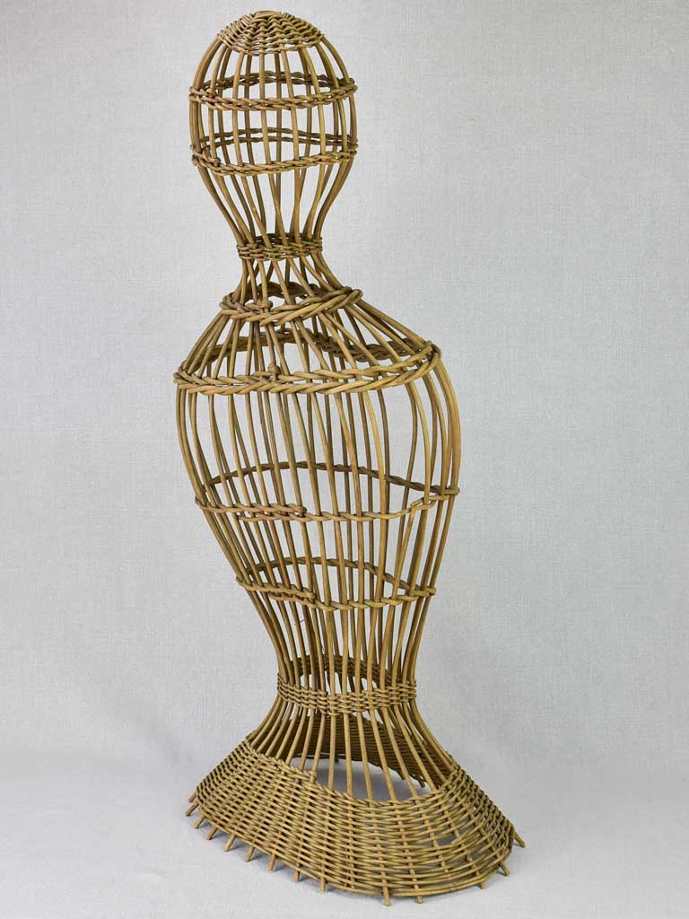 Mid century French mannequin from a boutique - cane 33"