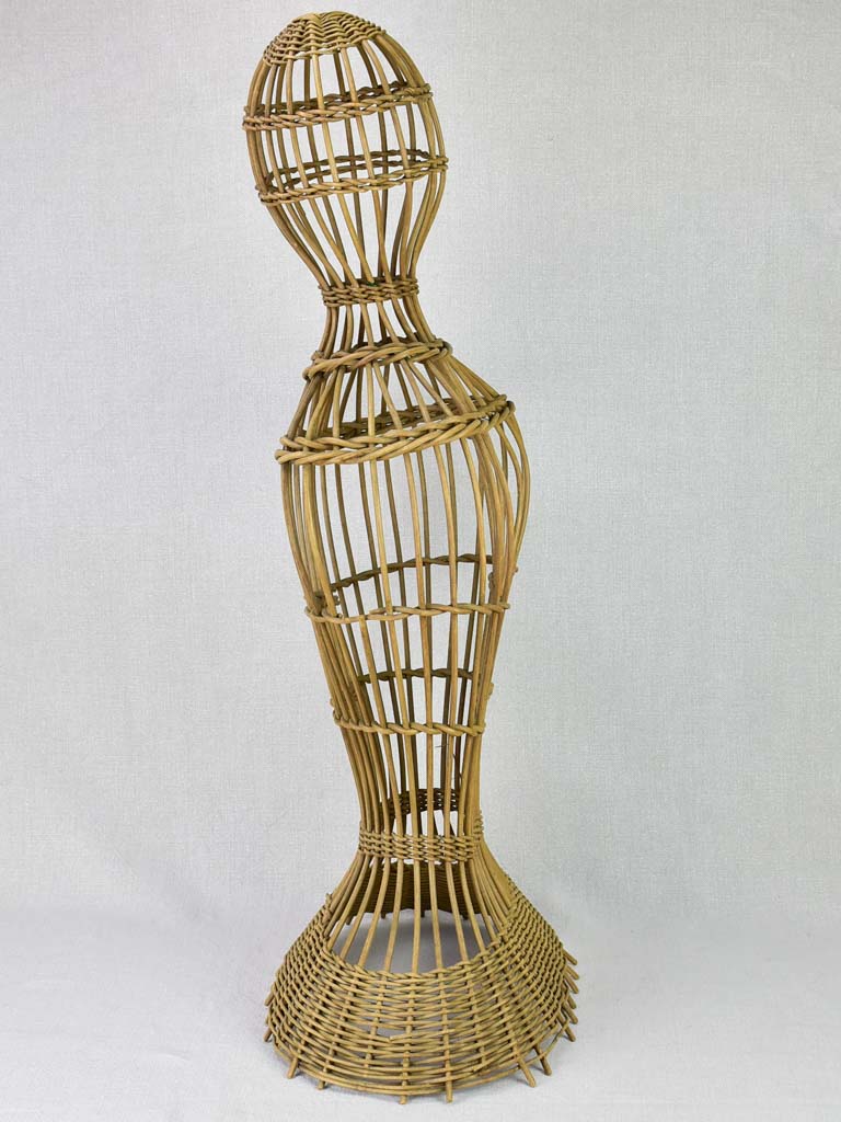 Mid century French mannequin from a boutique - cane 33"