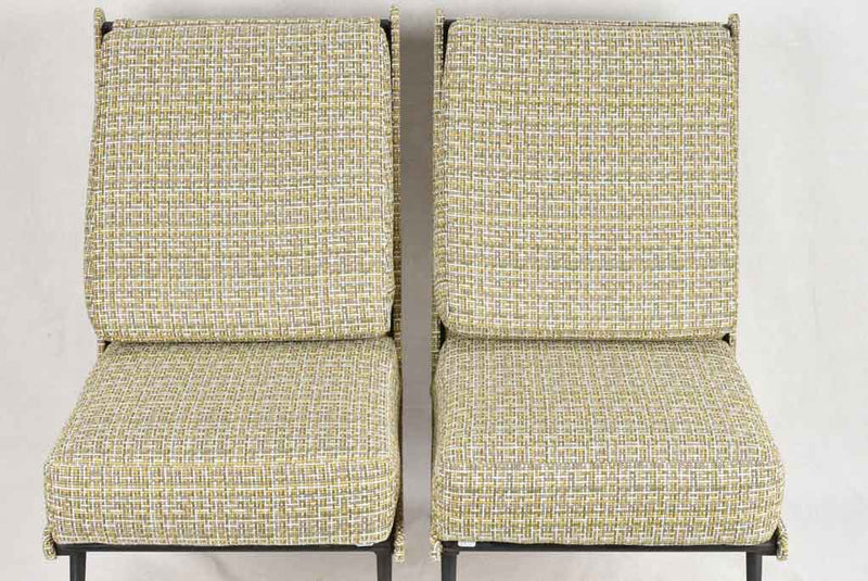 Pair of mid century Italian chairs with upholstery