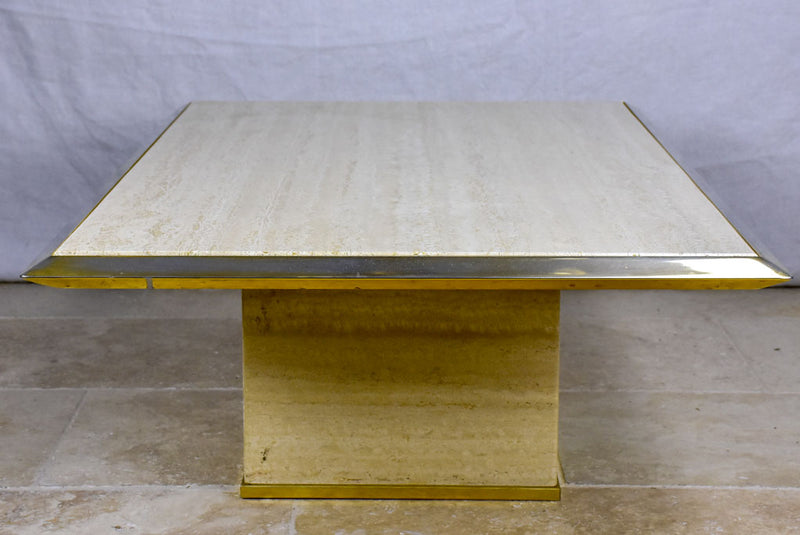 1970's French travertine coffee table