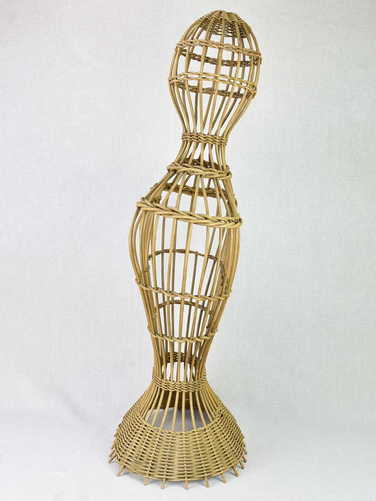 Mid century French mannequin from a boutique - cane 33"
