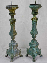 Pair of 19th century French candlesticks from a church 23¾"