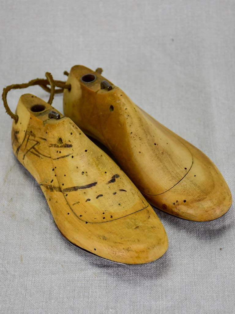 Pair of 1950's French wooden shoestays